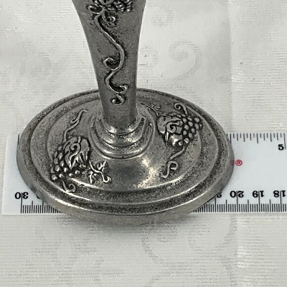 Vintage Pewter 1997 Carson Candle Holders Pair Vineyard Design‎ - Picture 7 of 8